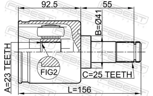 FEBEST Joint Kit, drive shaft (0411-DG)