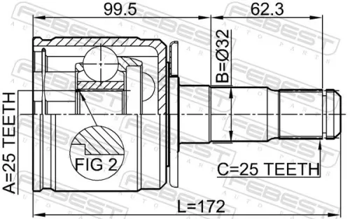 FEBEST Joint Kit, drive shaft (0411-V43LH)