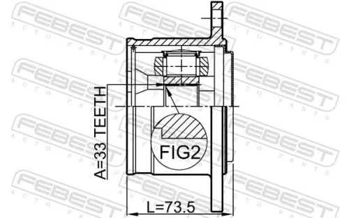 FEBEST Joint Kit, drive shaft (0411-V75RH)