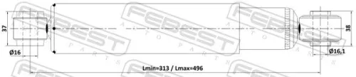 FEBEST Shock Absorber (04110-001R)