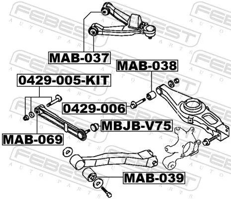FEBEST Camber Correction Screw Set (0429-005-KIT)