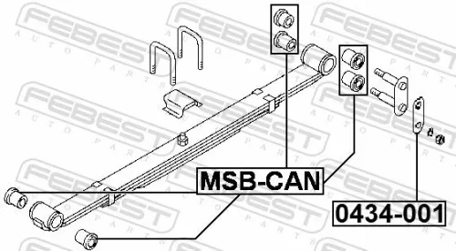 FEBEST Bushing, leaf spring (0434-001)