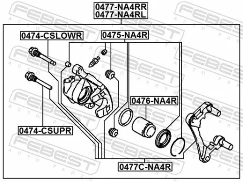 FEBEST Guide Bolt, brake caliper (0474-CSUPR)
