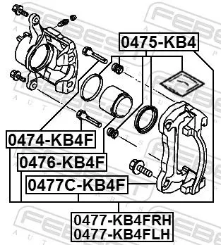 FEBEST Guide Bolt, brake caliper (0474-KB4F)