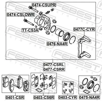 FEBEST Brake Caliper (0477-CSRR)