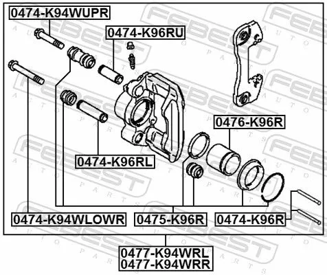FEBEST Brake Caliper (0477-K94WRR)