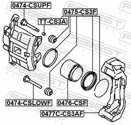 FEBEST Brake Caliper Bracket Set (0477C-CS3AF)