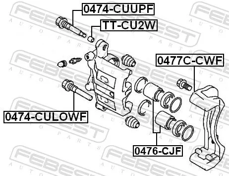 FEBEST Brake Caliper Bracket Set (0477C-CWF)