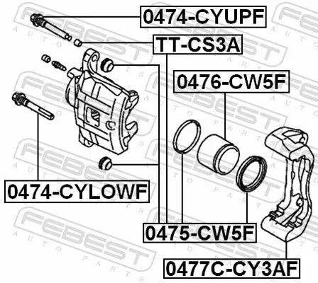 FEBEST Brake Caliper Bracket Set (0477C-CY3AF)