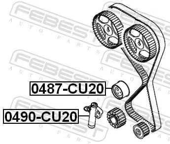 FEBEST Tensioner Pulley, timing belt (0487-CU20)