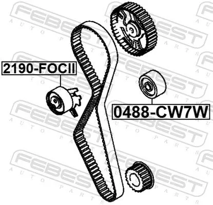 FEBEST Deflection Pulley/Guide Pulley, timing belt (0488-CW7W)
