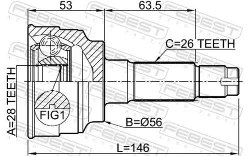 FEBEST Joint Kit, drive shaft (0510-034)