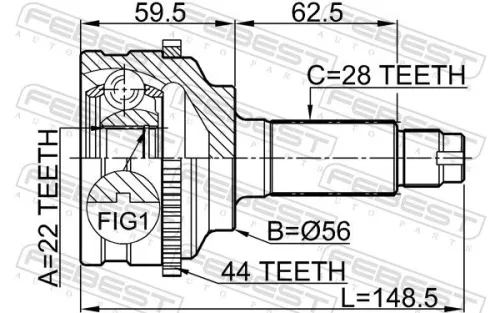 FEBEST Joint Kit, drive shaft (0510-038A44)