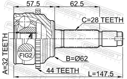 FEBEST Joint Kit, drive shaft (0510-044A44)