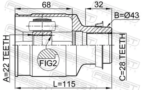FEBEST Joint Kit, drive shaft (0511-323FRH)