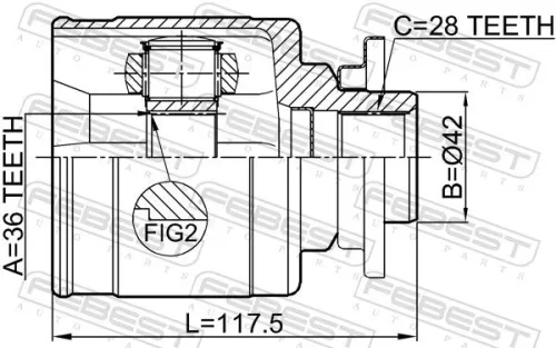 FEBEST Joint Kit, drive shaft (0511-BT50LH)