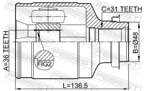 FEBEST Joint Kit, drive shaft (0511-CX7RH)