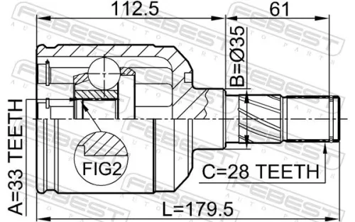 FEBEST Joint Kit, drive shaft (0511-M6ATLH)