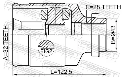 FEBEST Joint Kit, drive shaft (0511-MZ5RH)