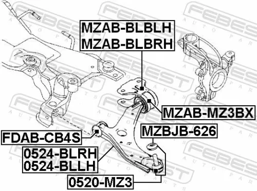 FEBEST Control/Trailing Arm, wheel suspension (0524-BLLH)