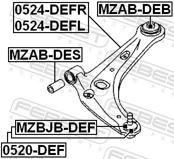 FEBEST Control/Trailing Arm, wheel suspension (0524-DEFL)