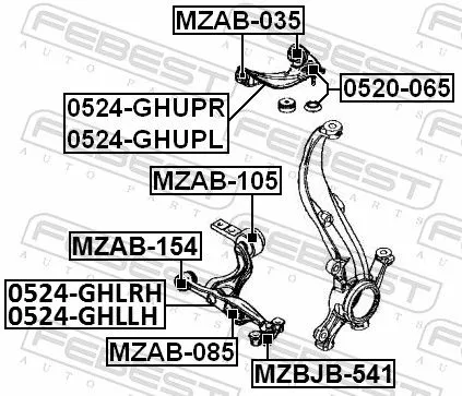 FEBEST Control/Trailing Arm, wheel suspension (0524-GHUPR)