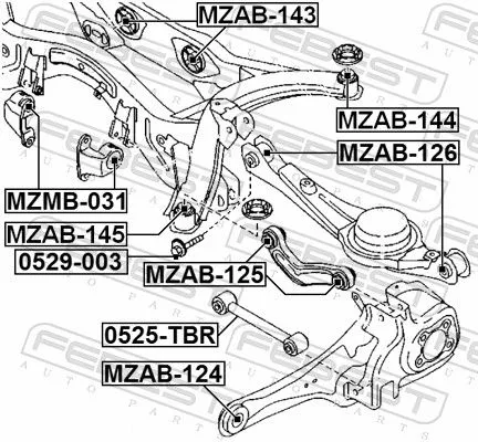 FEBEST Control/Trailing Arm, wheel suspension (0525-TBR)