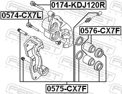 FEBEST Guide Bolt, brake caliper (0574-CX7L)