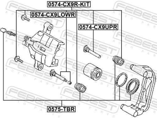 FEBEST Guide Sleeve Kit, brake caliper (0574-CX9R-KIT)