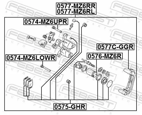 FEBEST Brake Caliper (0577-MZ6RR)