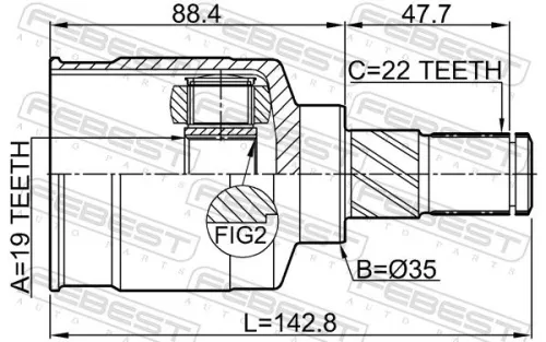FEBEST Joint Kit, drive shaft (0711-RG413LH)