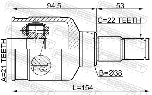 FEBEST Joint Kit, drive shaft (0711-RH416)