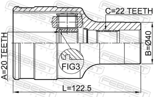 FEBEST Joint Kit, drive shaft (0711-RM413RH)