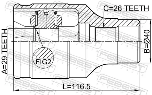FEBEST Joint Kit, drive shaft (0711-SX4FRH)