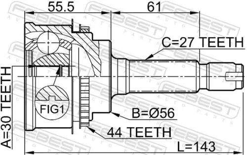 FEBEST Joint Kit, drive shaft (0810-028A44)