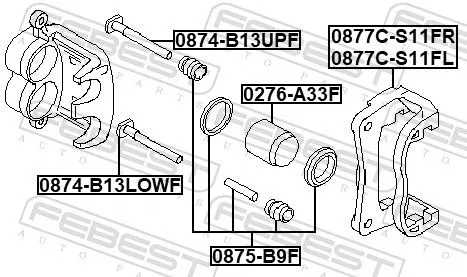 FEBEST Guide Bolt, brake caliper (0874-B13LOWF)