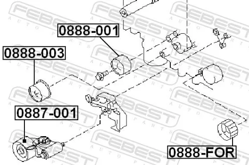 FEBEST Tensioner Pulley, V-ribbed belt (0887-001)