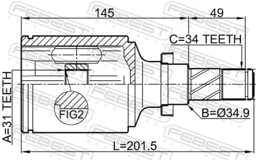 FEBEST Joint Kit, drive shaft (1011-J300RH)
