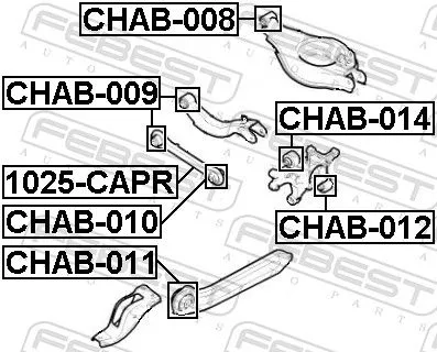 FEBEST Control/Trailing Arm, wheel suspension (1025-CAPR)
