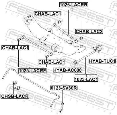 FEBEST Control/Trailing Arm, wheel suspension (1025-LACRR)