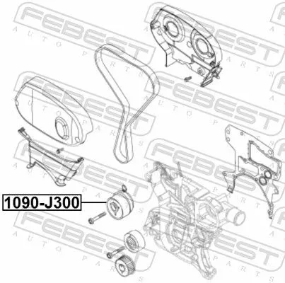 FEBEST Tensioner, timing belt (1090-J300)