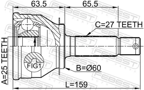 FEBEST Joint Kit, drive shaft (1210-011)