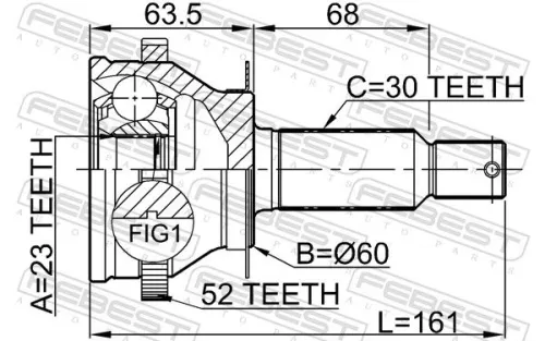 FEBEST Joint Kit, drive shaft (1210-SFCLRRA52)
