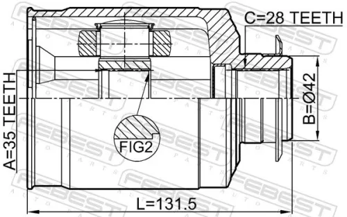 FEBEST Joint Kit, drive shaft (1211-DMRH)