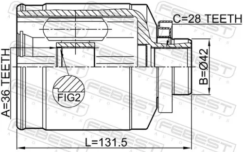 FEBEST Joint Kit, drive shaft (1211-IX55RH)