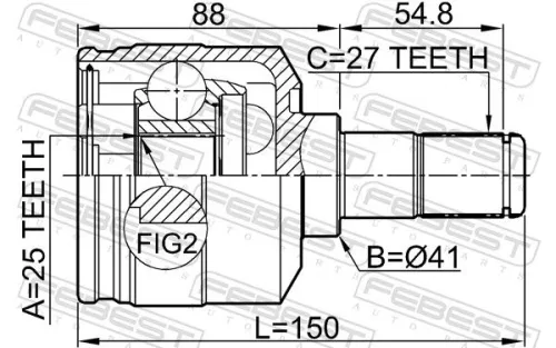 FEBEST Joint Kit, drive shaft (1211-TUC20LH)