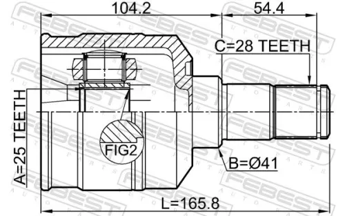 FEBEST Joint Kit, drive shaft (1211-XGLH)