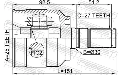 FEBEST Joint Kit, drive shaft (1211-YFLH)