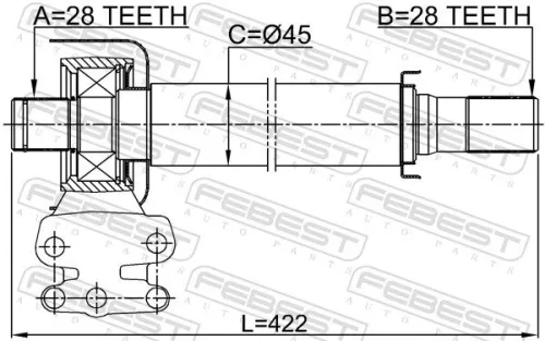 FEBEST Drive Shaft (1212-TM2WDRH)