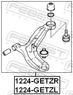 FEBEST Control/Trailing Arm, wheel suspension (1224-GETZL)